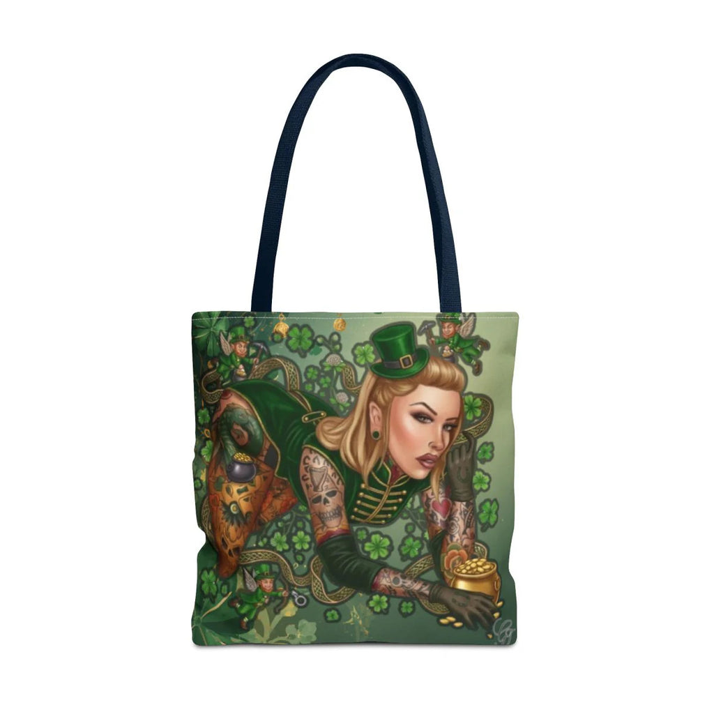 Irish St. Patick Theme Sexy Hot Irish Vixen with Tattoos Designer Tote Bag by