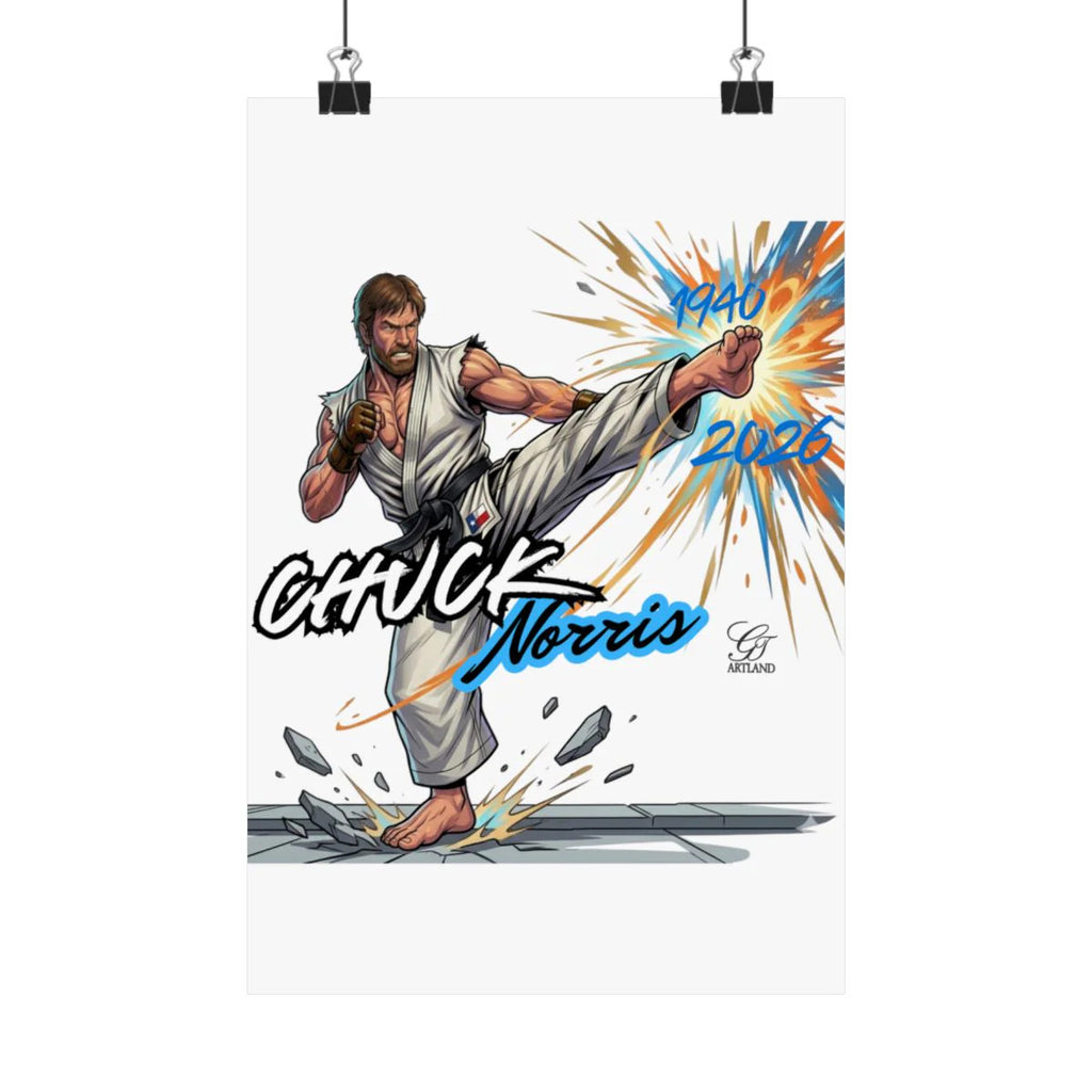 Chuck Norris Urban Legend Comic Karate Designer Street Fighter Style Matte