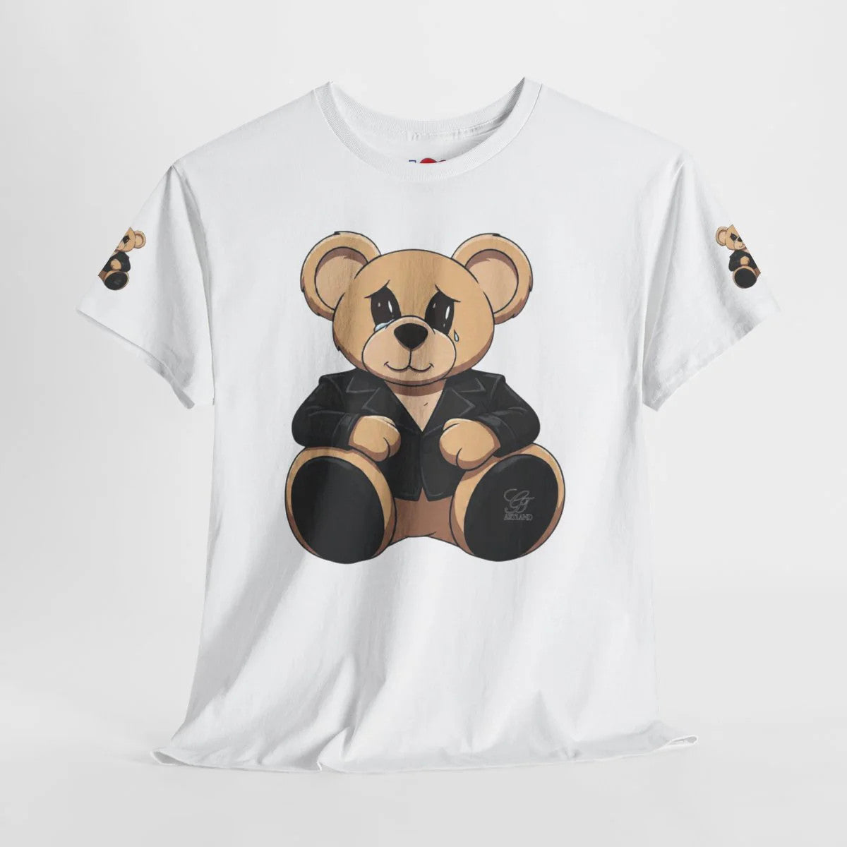 Cute Teddy Bear in Black Unisex Heavy Cotton Tee by GT Artland