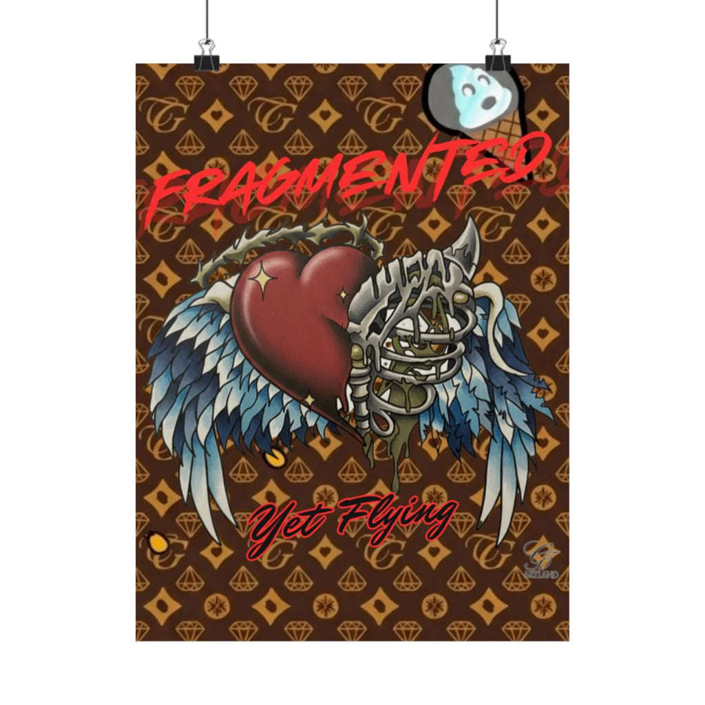 Fragmented Yet Flying High Fashion Graffiti Designer Matte Vertical Posters by