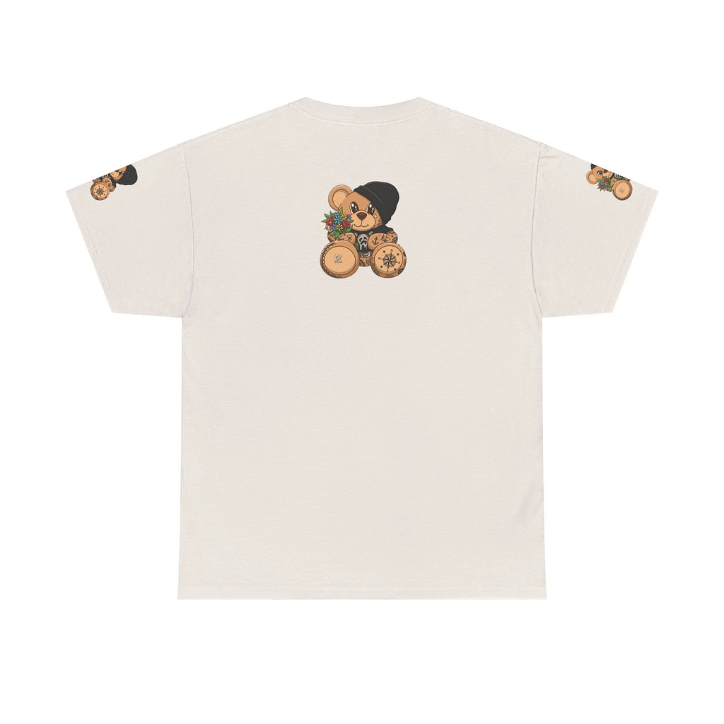 Teddy Bear with Beanie and Compass Tee | Floral Bouquet Graphic by GT Artland