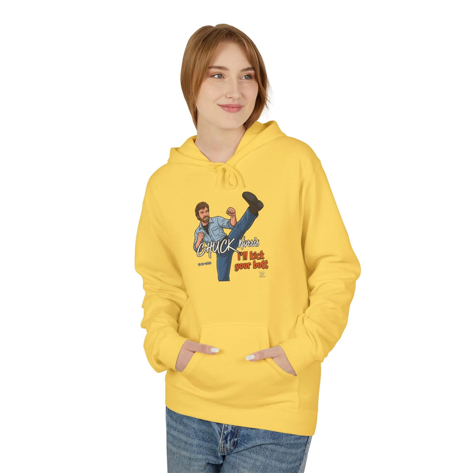 Chuck Norris Kick Hoodie | Retro Martial Arts Illustration by GT Artland