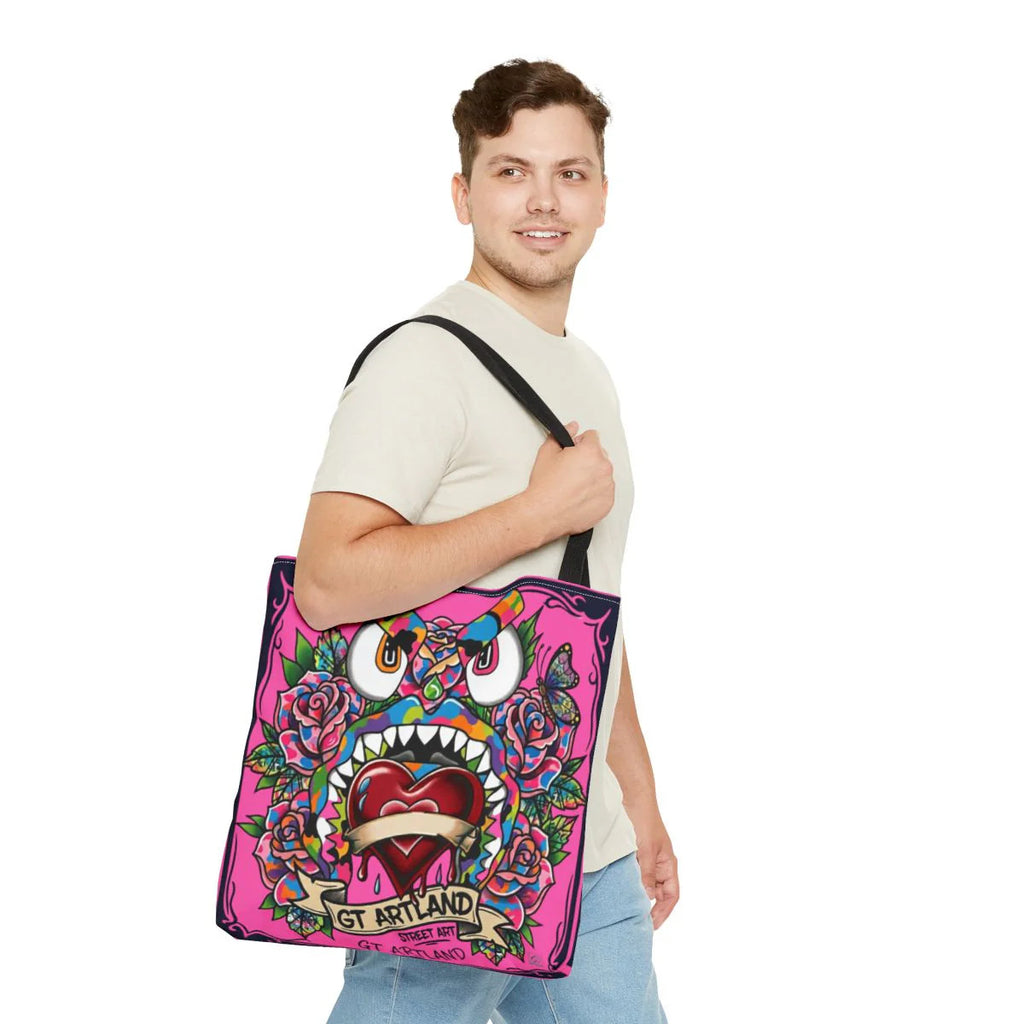 Colorful Gape Tattoo Monster Heart Tote Bag Designer Pinky Edition | All-Over