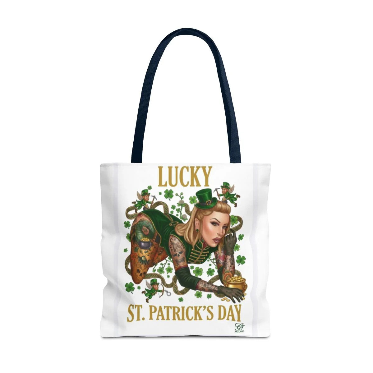 "Lucky" St Patrick's Day Tattoo Hot Sexy Vixen Designer Tote Bag by GT Artland