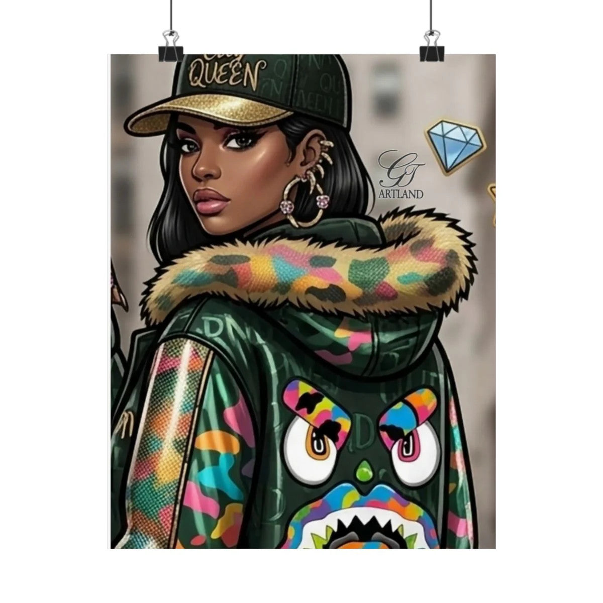 Ebony Queen High Fashion Lavish Matte Vertical Posters by GT Artland