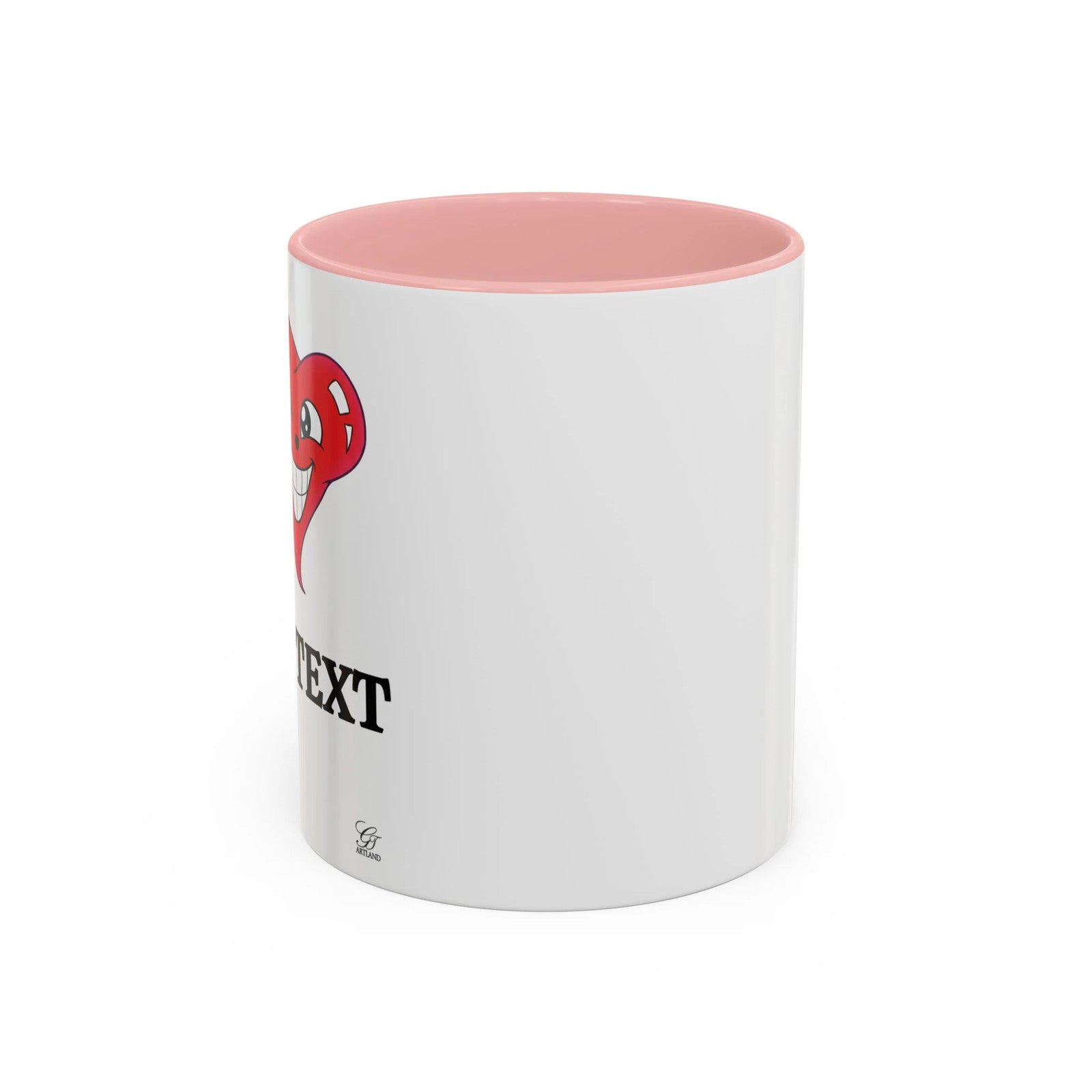 I ️ "Add Any Text" Happy Heart Classic Accent Coffee Mug (11, 15oz) by GT