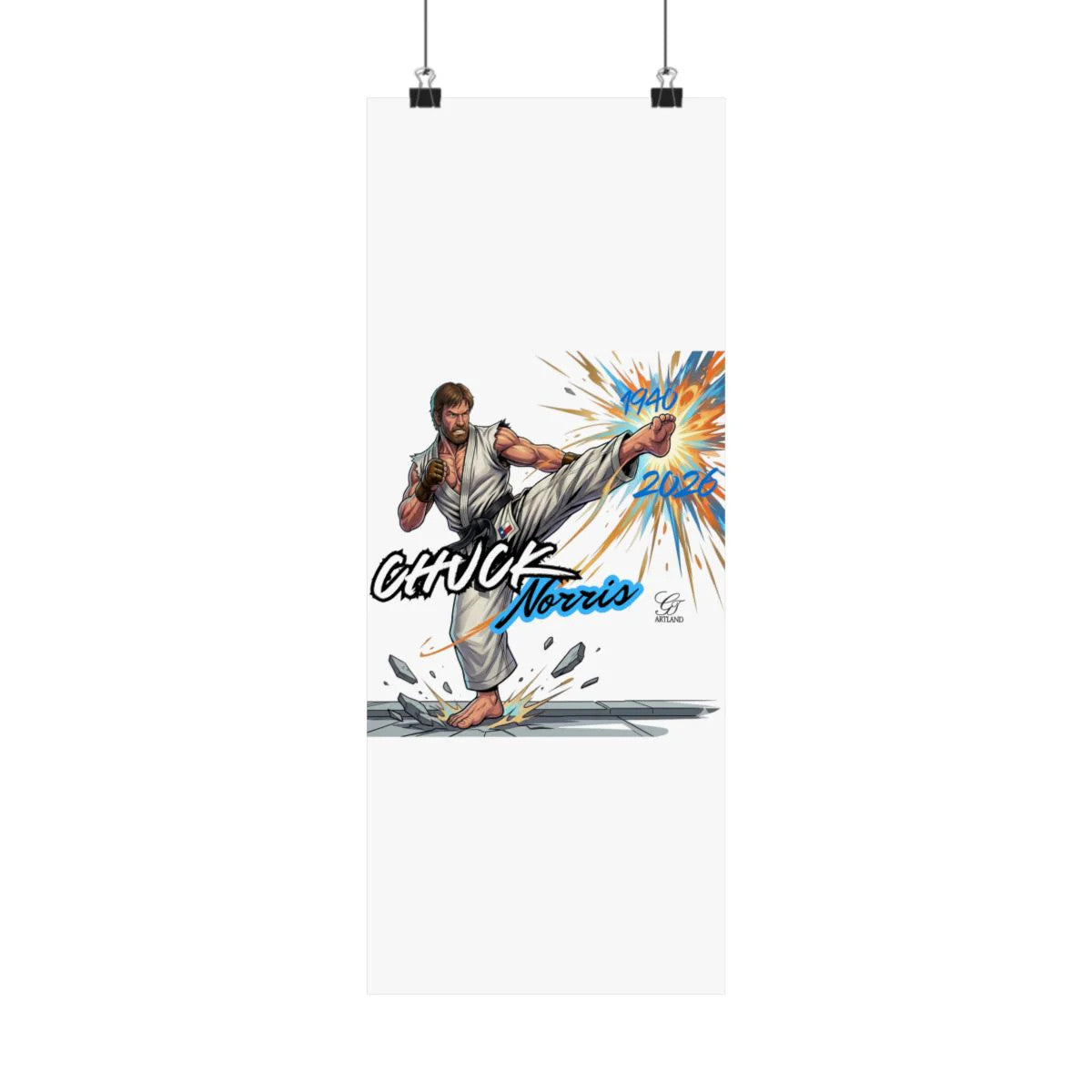 Chuck Norris Urban Legend Comic Karate Designer Street Fighter Style Matte