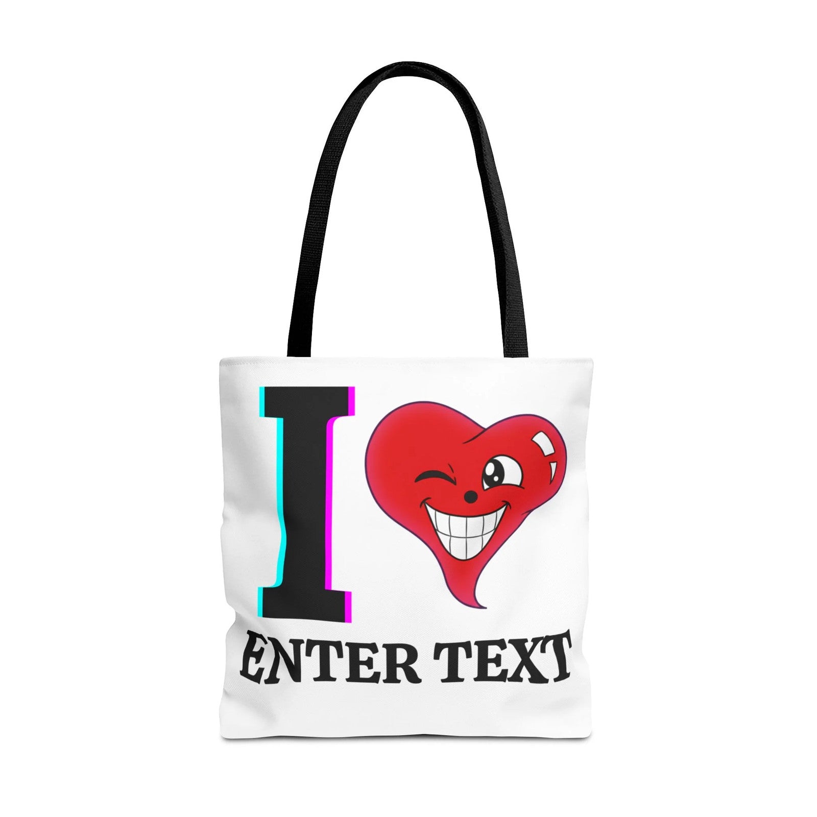 I ️ "Text" Tote Bag Front and Back by GT Artland