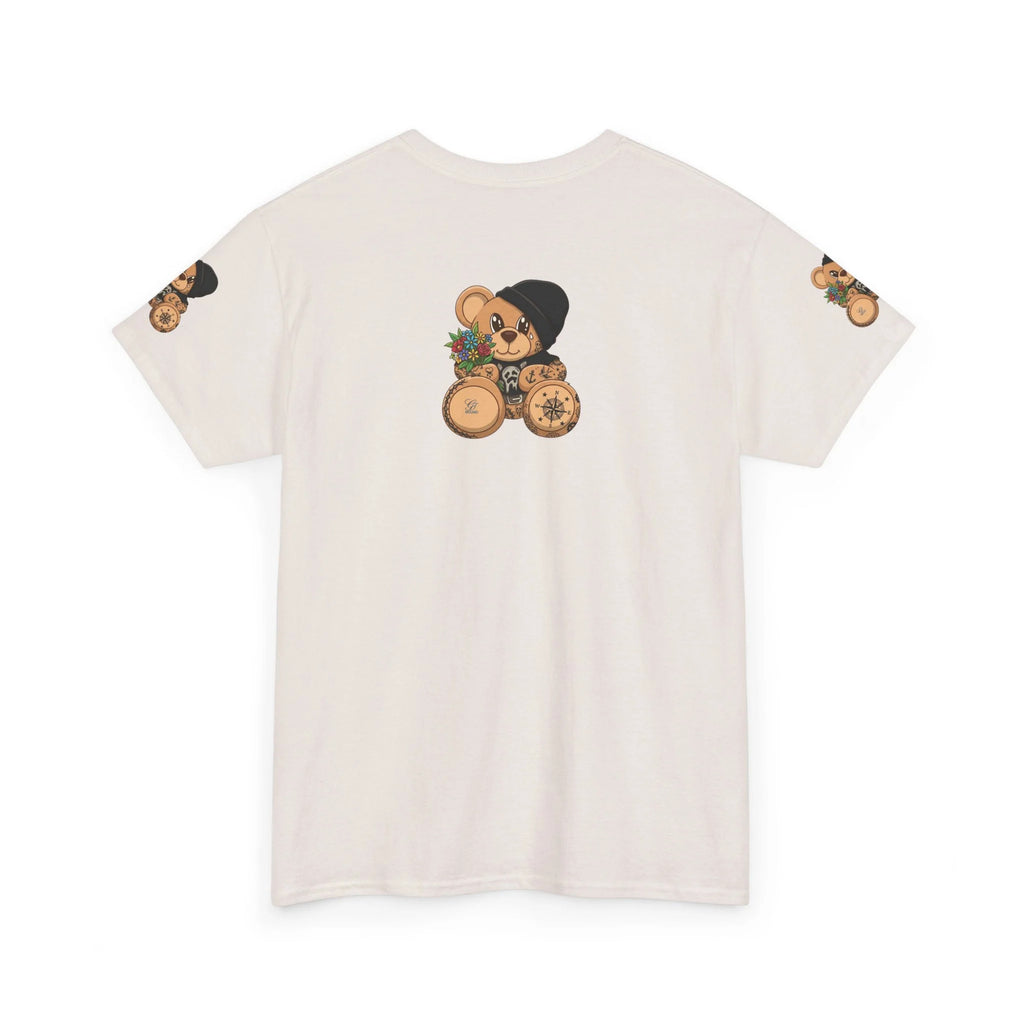 Teddy Bear with Beanie and Compass Tee | Floral Bouquet Graphic by GT Artland