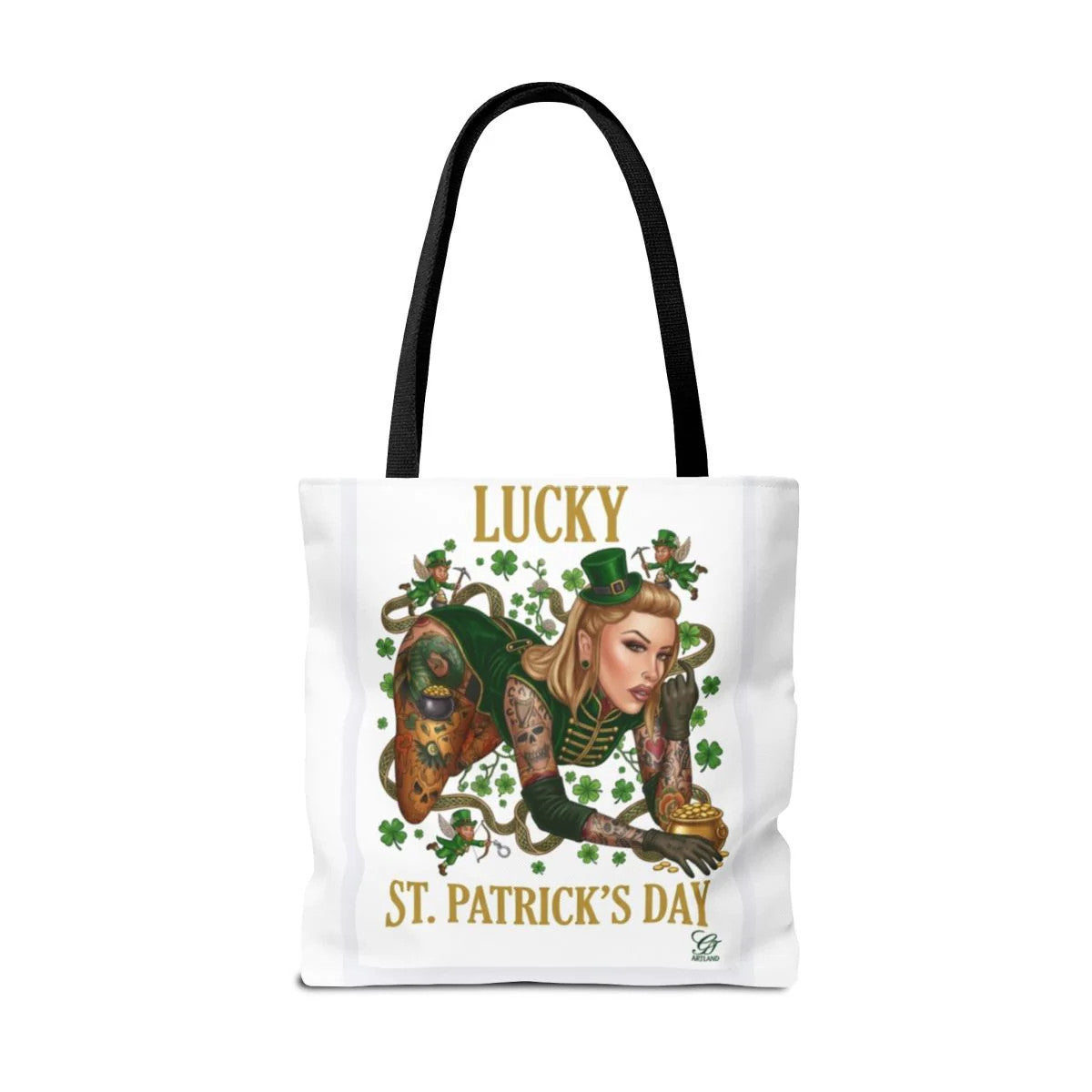 "Lucky" St Patrick's Day Tattoo Hot Sexy Vixen Designer Tote Bag by GT Artland