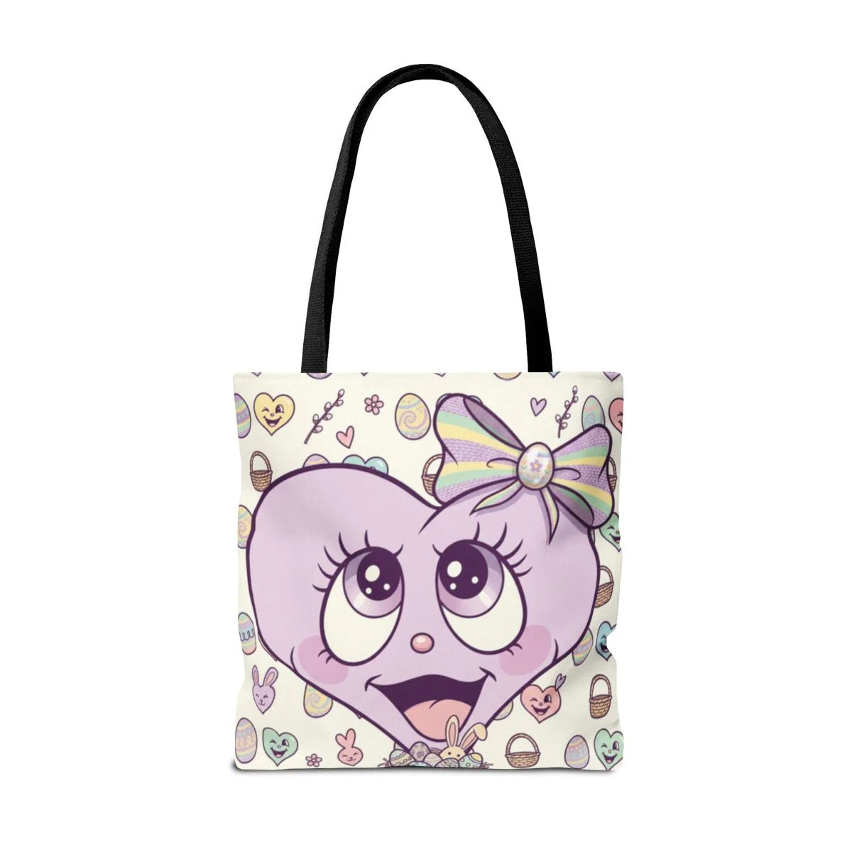 Easter Love Hunt Heart with Bow Designer Tote Bag by GT Artland