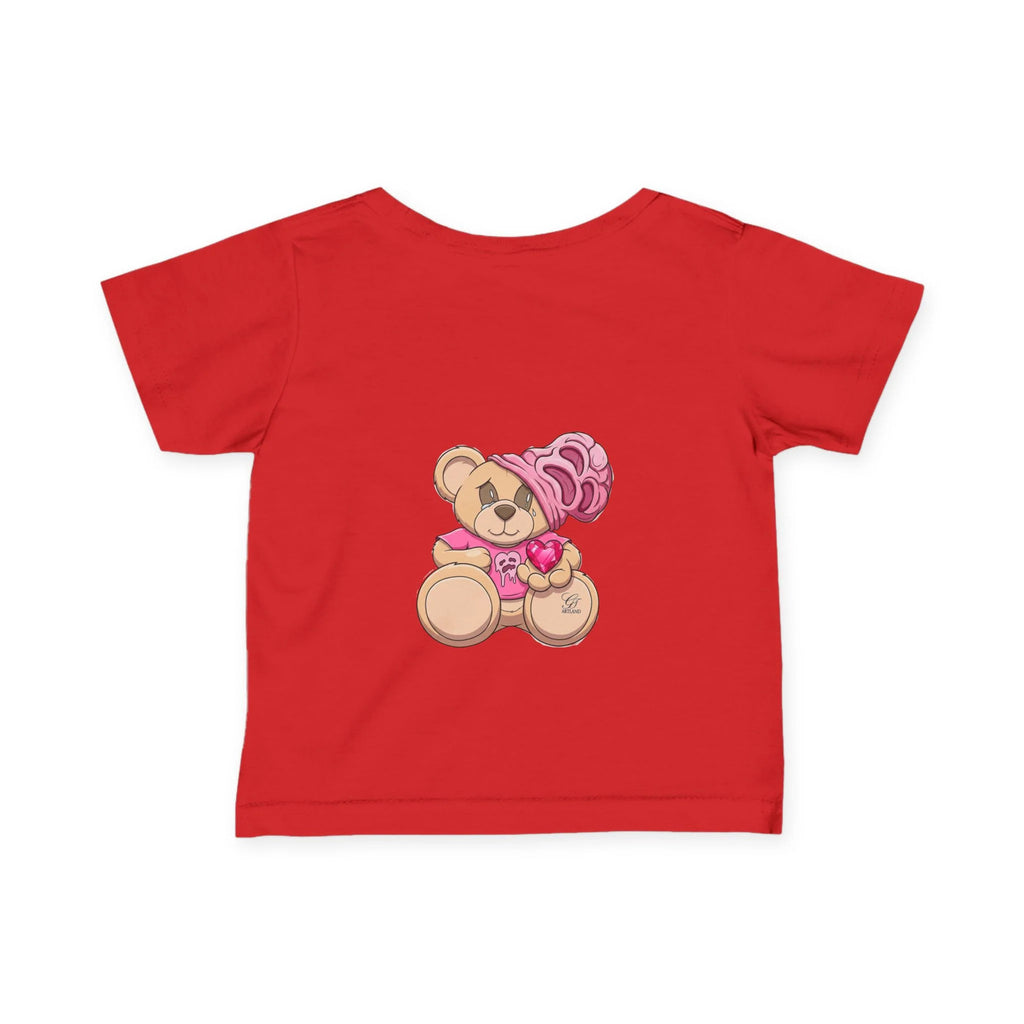 Teddy Bear with Heart Tees Infant Tee | Cute Pink Bear Baby Shirt by GT Artland
