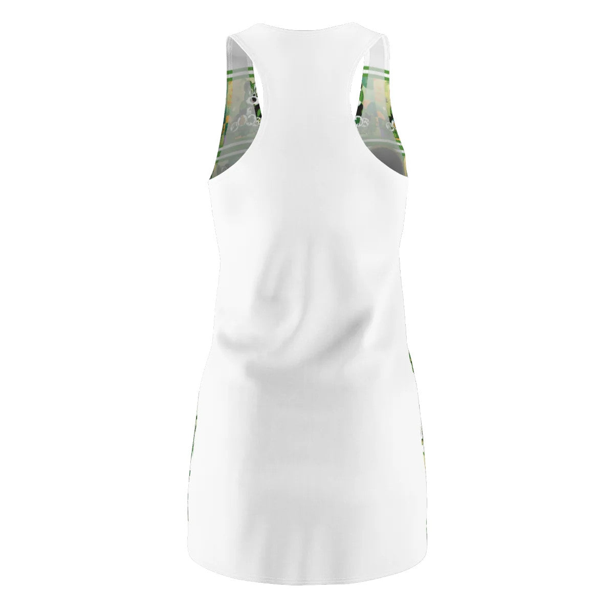 Panda Green Shamrock Designer Women's Cut & Sew Racerback Dress by GT Artland