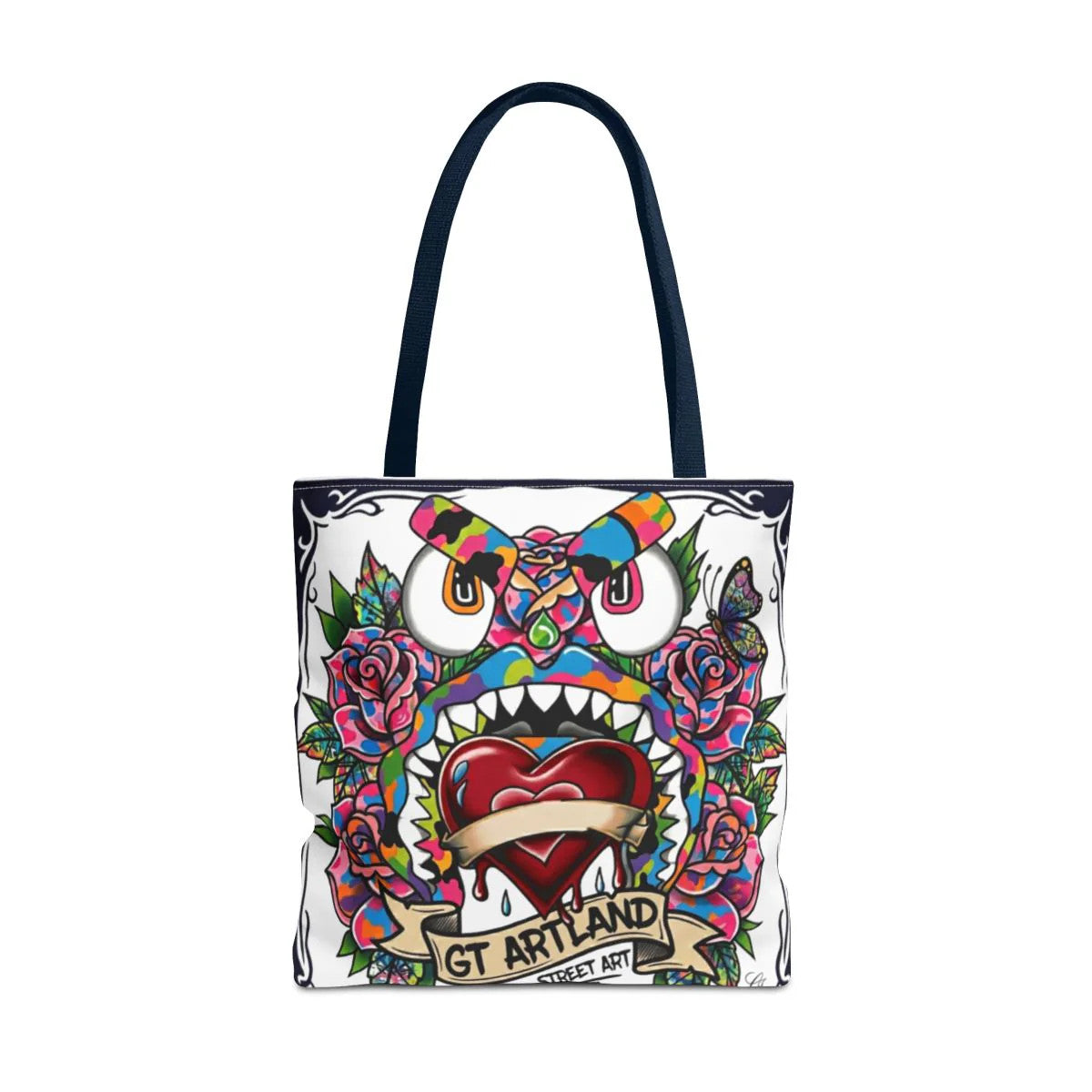 Colorful Gape Tattoo Monster Heart Tote Bag Designer Edition | All-Over Print