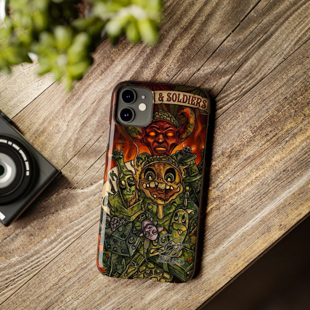 Devils Army Illustration Slim Phone Case | Horror Soldier Art by GT Artland