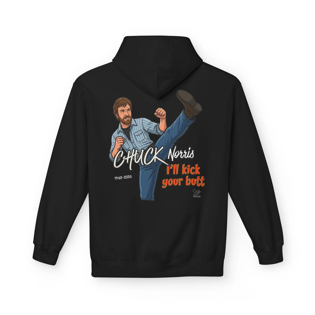 Chuck Norris Kick Hoodie | Retro Martial Arts Illustration by GT Artland