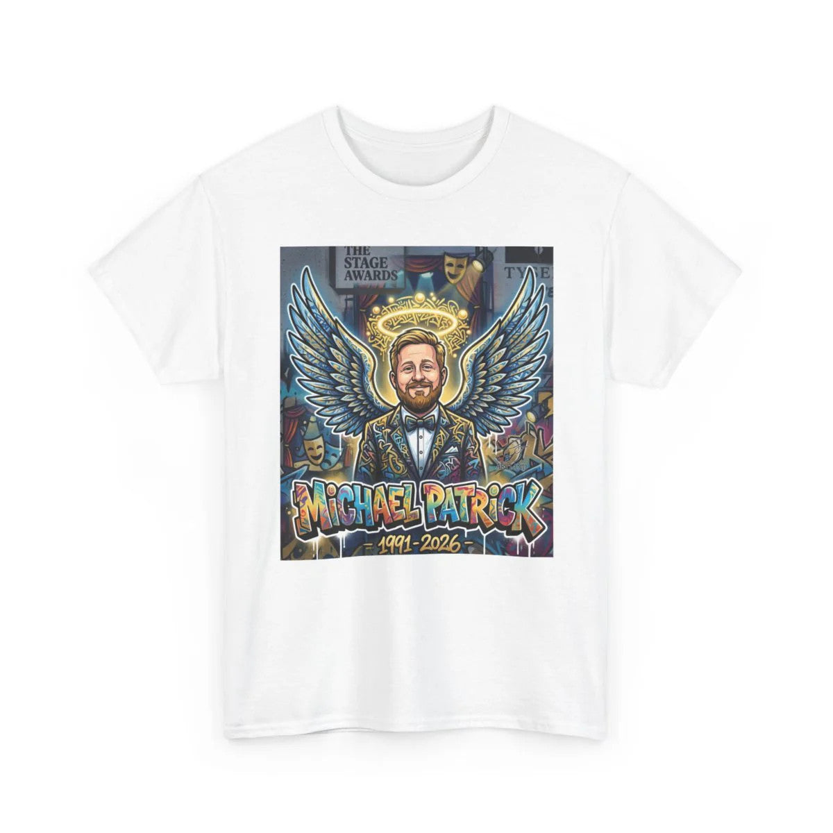 Michael Patrick Tribute Urban Angel Style Designer Unisex Heavy Cotton Tee by