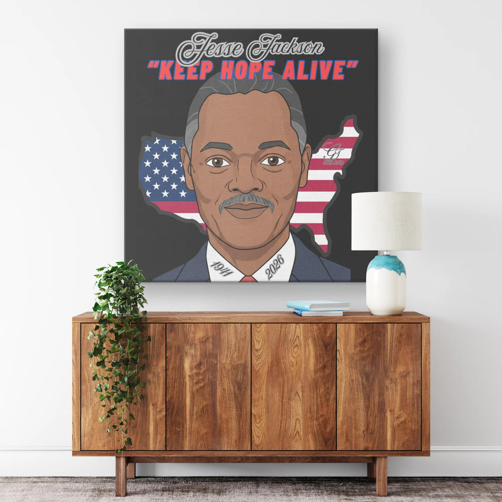 "Keep Hope Alive" Jesse Jackson Urban USA Toon 1941-2026 Limited Edition Canvas