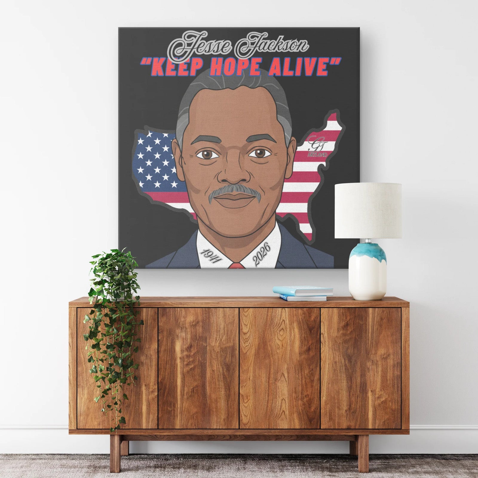 "Keep Hope Alive" Jesse Jackson Urban USA Toon 1941-2026 Limited Edition Canvas