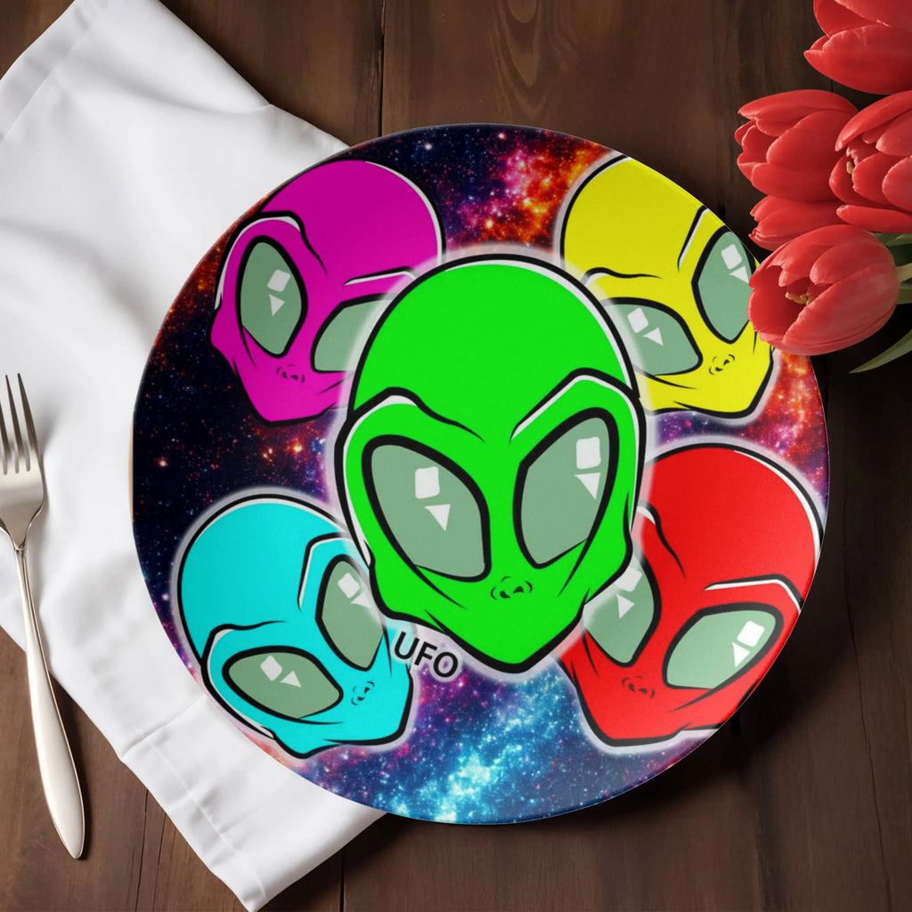 UFO Alien Rainbow Mesh 10” Plate by GT Artland
