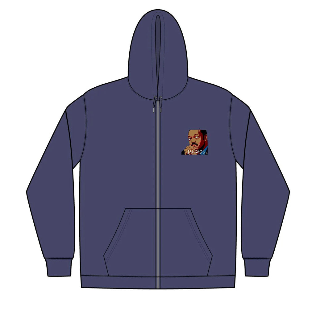 Jesse Jackson Urban Unisex Full-Zip Hooded Sweatshirt by GT Artland