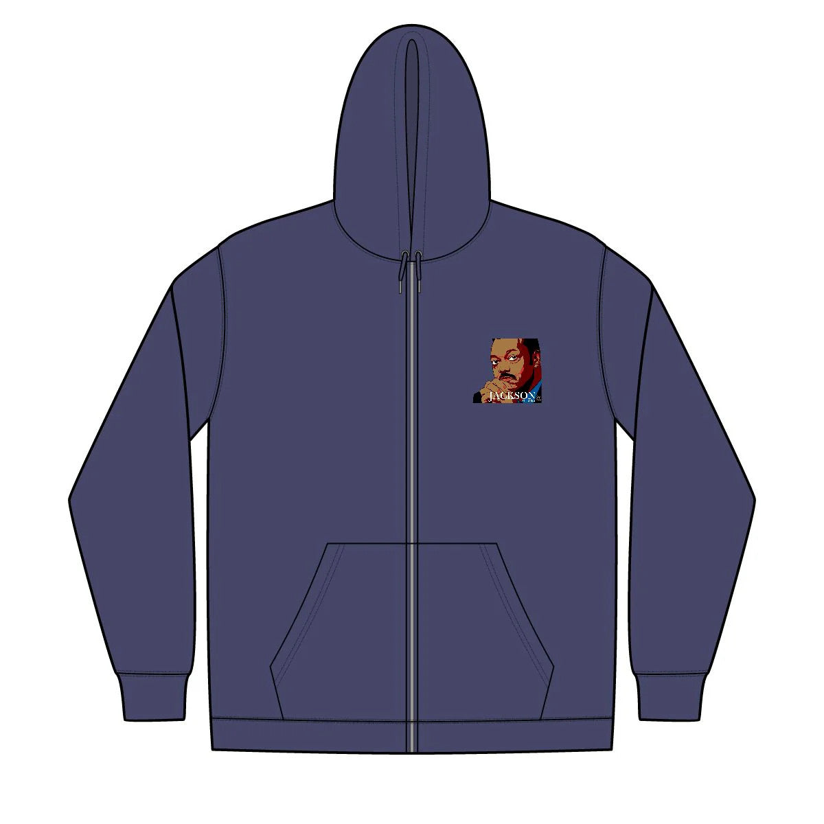 Jesse Jackson Urban Unisex Full-Zip Hooded Sweatshirt by GT Artland