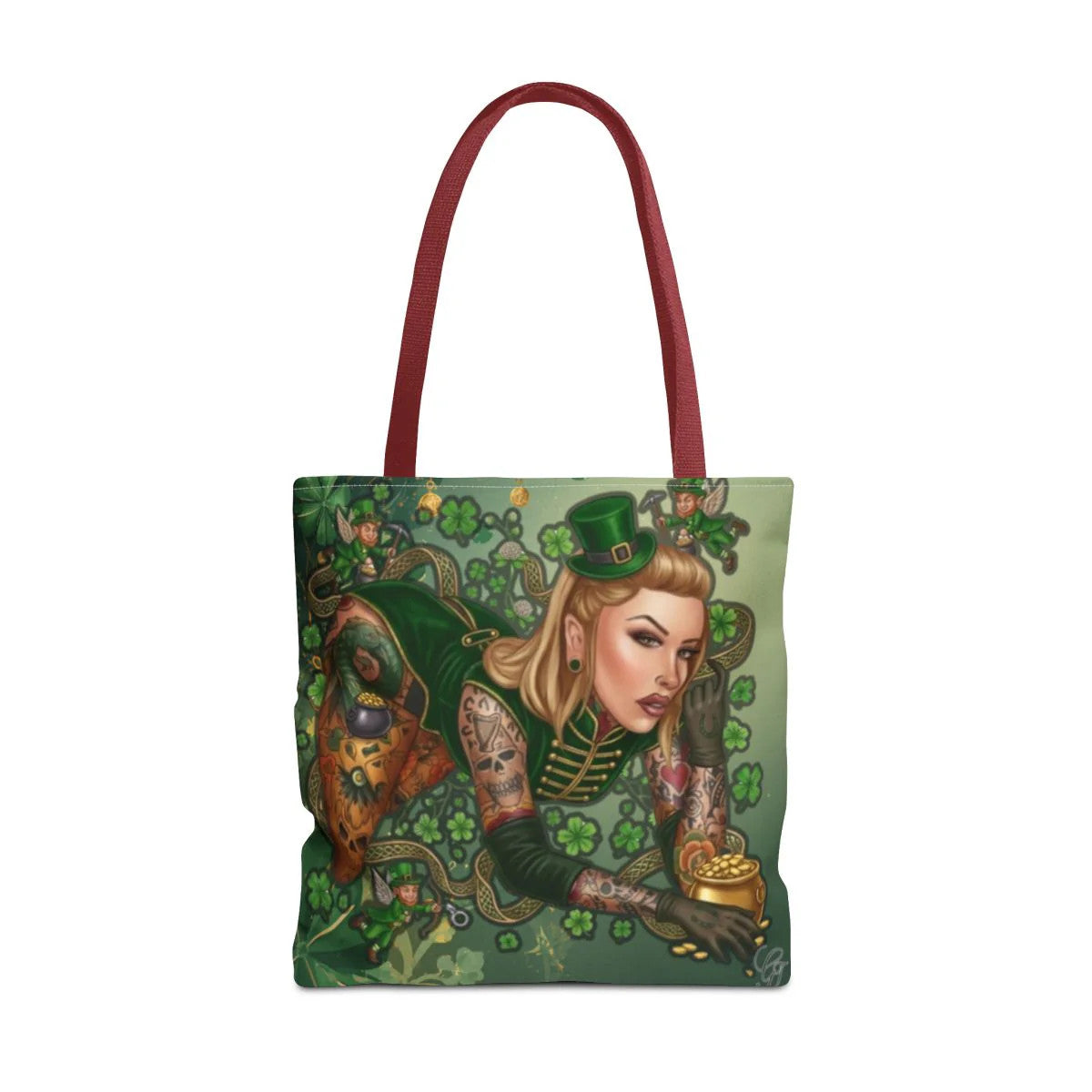 Irish St. Patick Theme Sexy Hot Irish Vixen with Tattoos Designer Tote Bag by