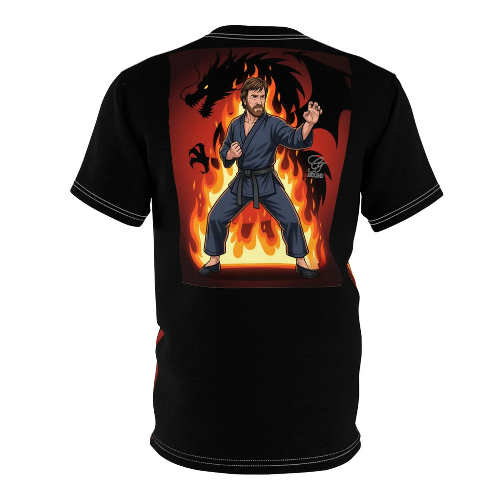 Martial Artist Chuck Norris Illustration Tee | Flames Karate Fighter by GT