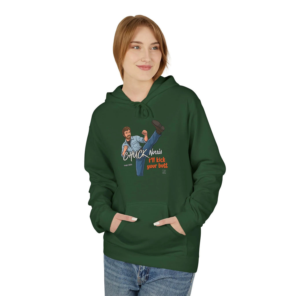 Chuck Norris Kick Hoodie | Retro Martial Arts Illustration by GT Artland