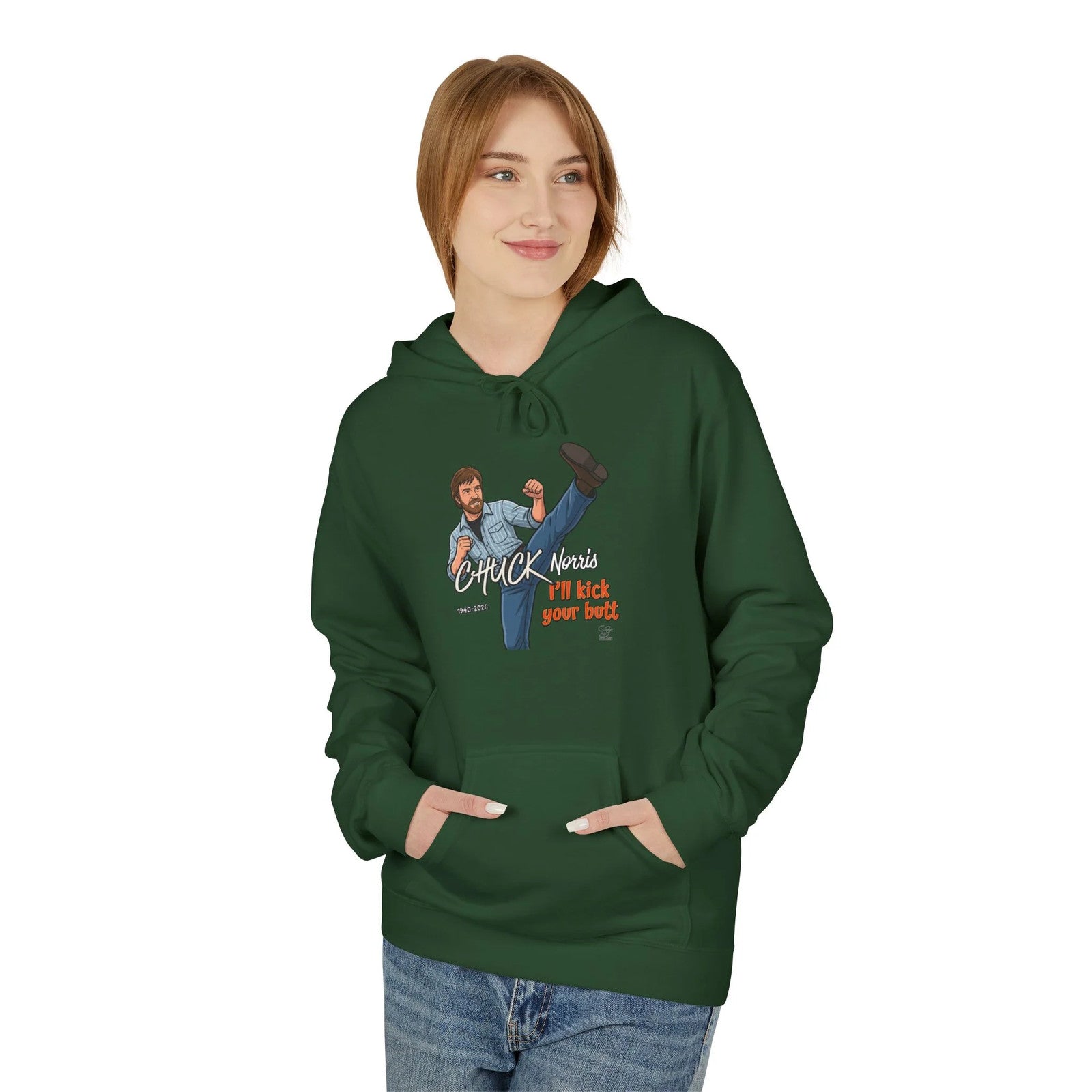 Chuck Norris Kick Hoodie | Retro Martial Arts Illustration by GT Artland