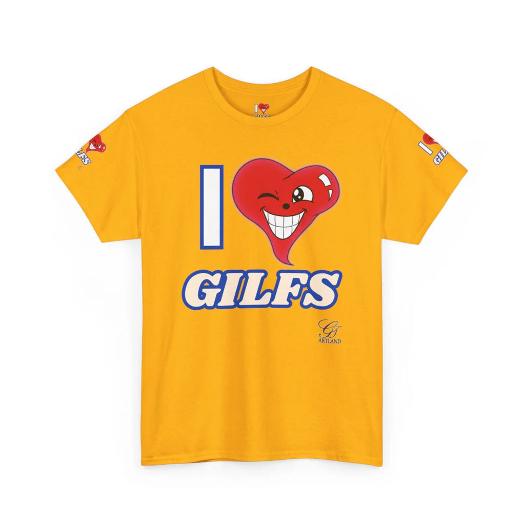 I LOVE Heart GILFS Designer Heart Unisex Heavy Cotton Tee by GT Artland
