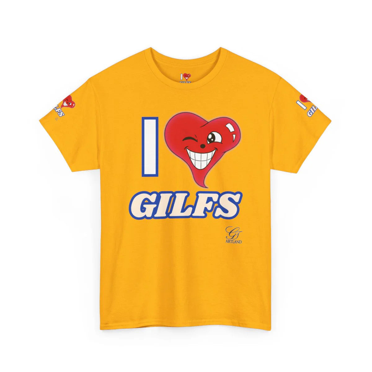 I LOVE Heart GILFS Designer Heart Unisex Heavy Cotton Tee by GT Artland