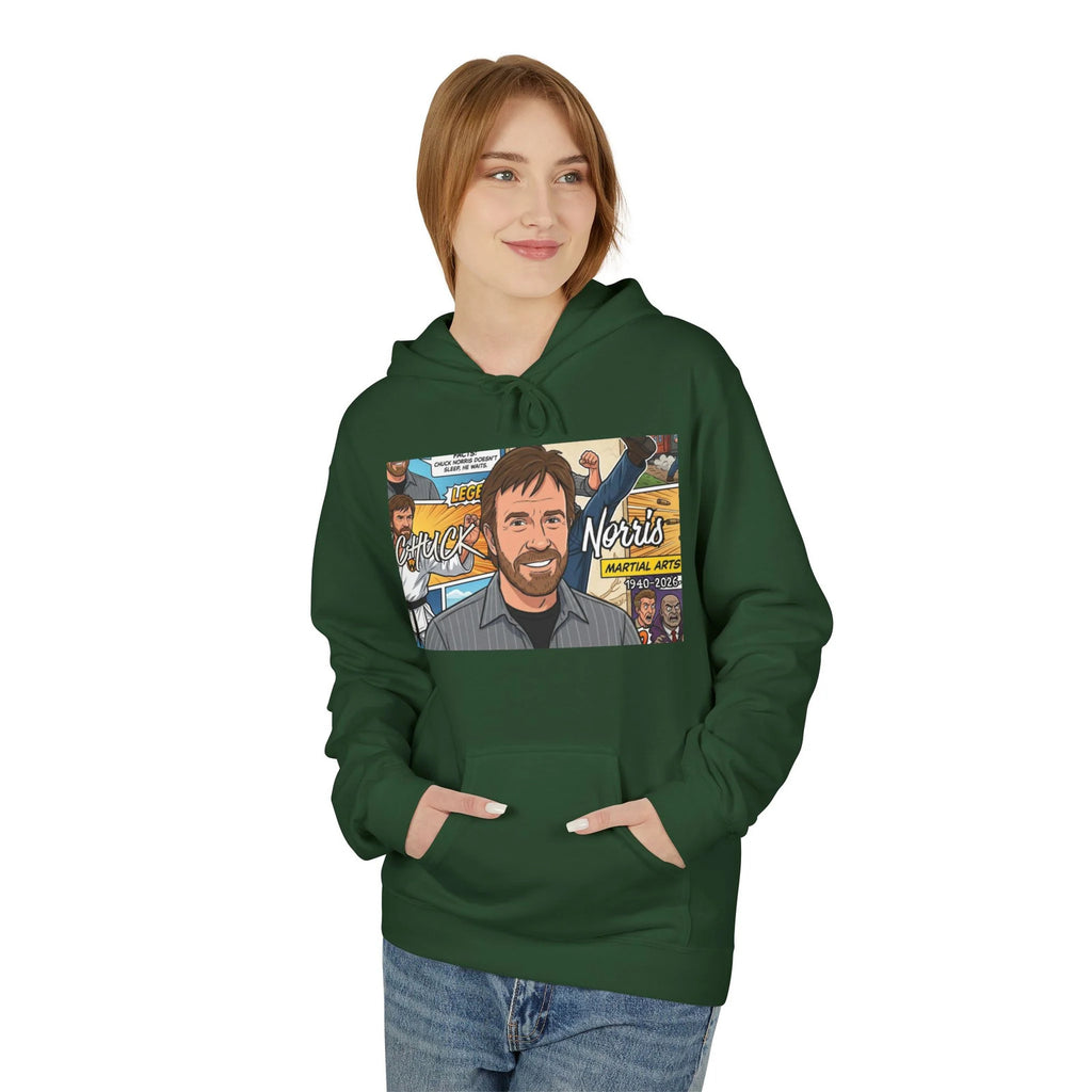 Chuck Norris Portrait Hoodie | Martial Arts Comic Illustration by GT Artland