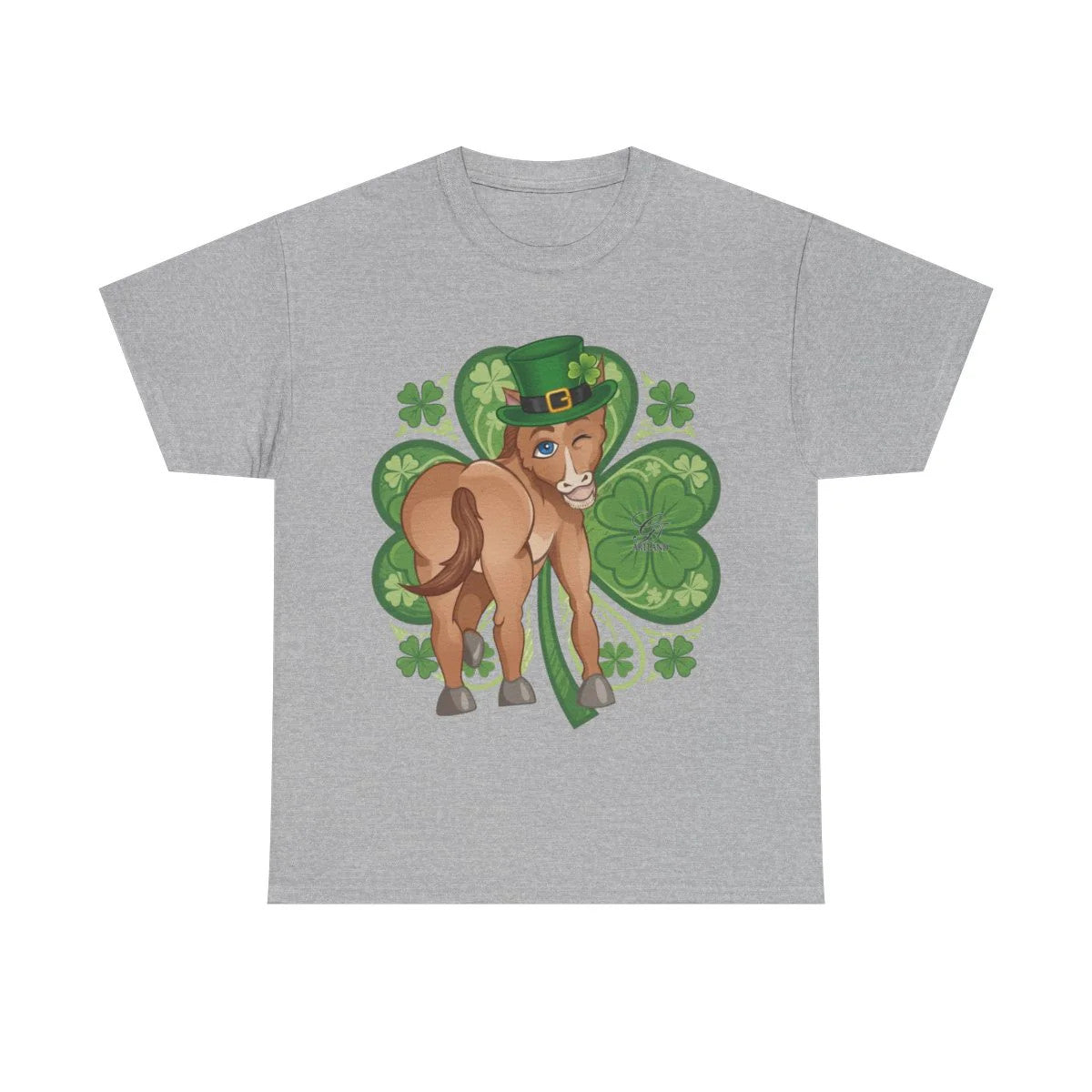 Year Of The Horse St Patricks Shamrock Theme Unisex Heavy Cotton Tee BY GT