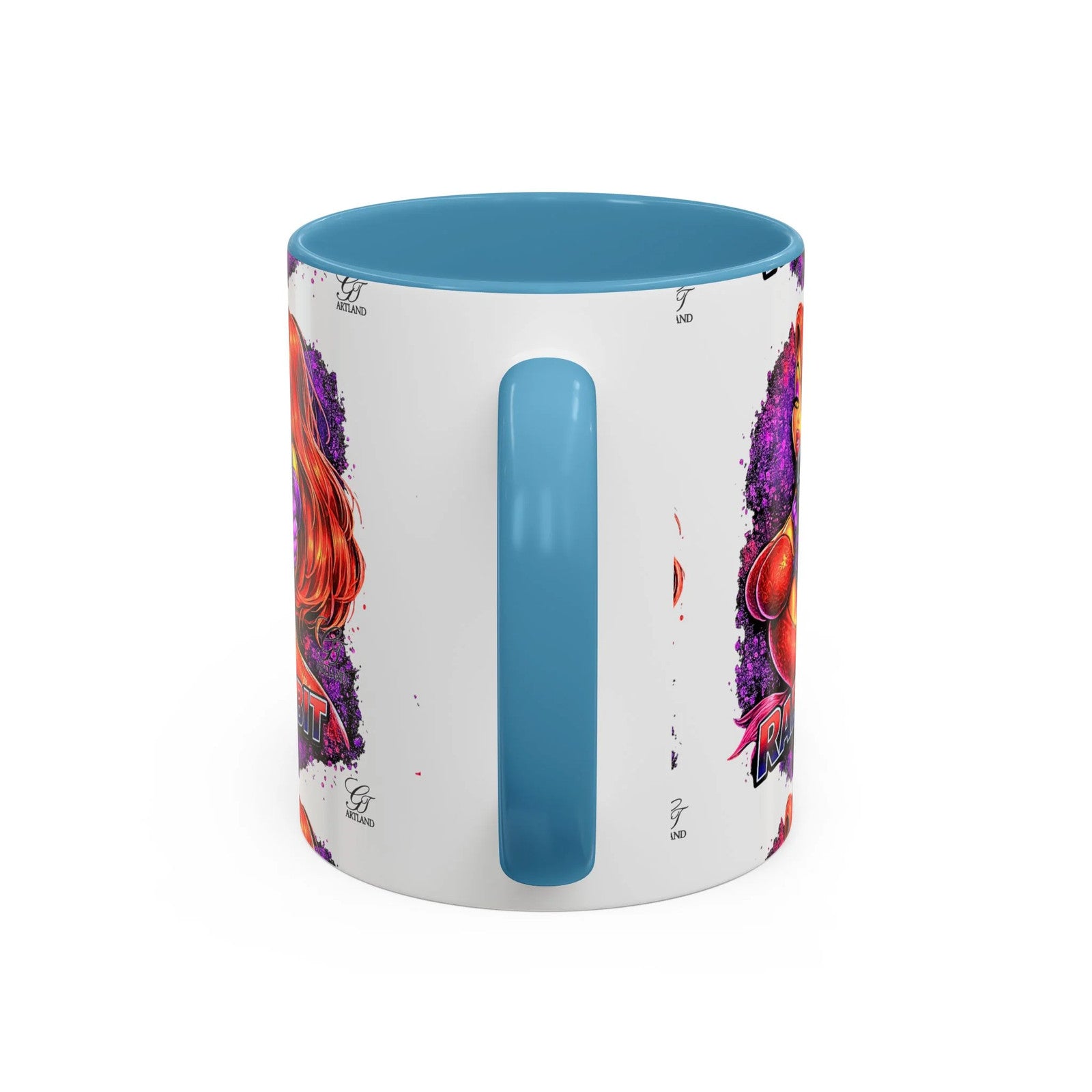 Pinup Redhead Vixen with Gun Rabbit Mug | Accent Coffee Mug 11oz 15oz by GT