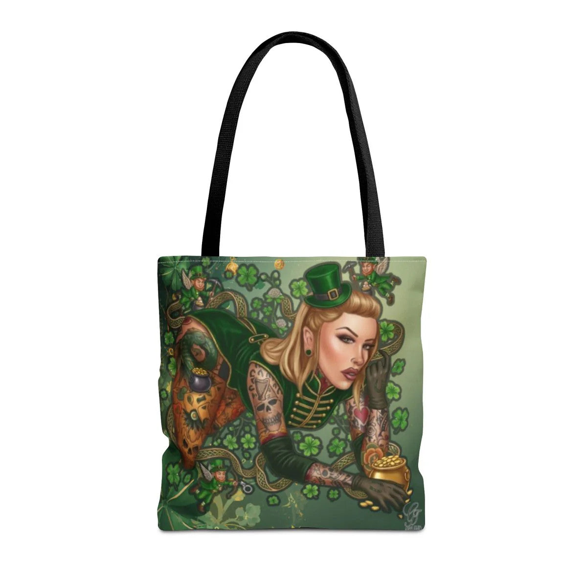Irish St. Patick Theme Sexy Hot Irish Vixen with Tattoos Designer Tote Bag by