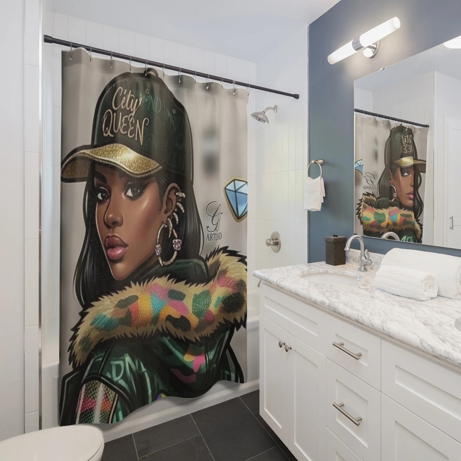 City Queen Shower Curtain -Bathroom