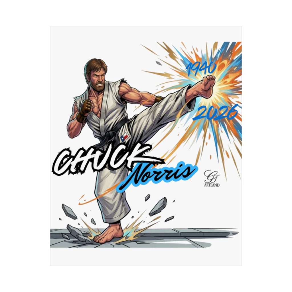 Chuck Norris Urban Legend Comic Karate Designer Street Fighter Style Matte