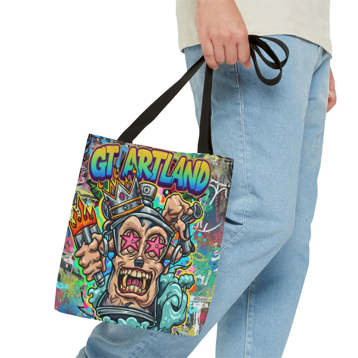 Spray Can King Art God Designer Tote Bag Designer | All-Over Print by GT Artland