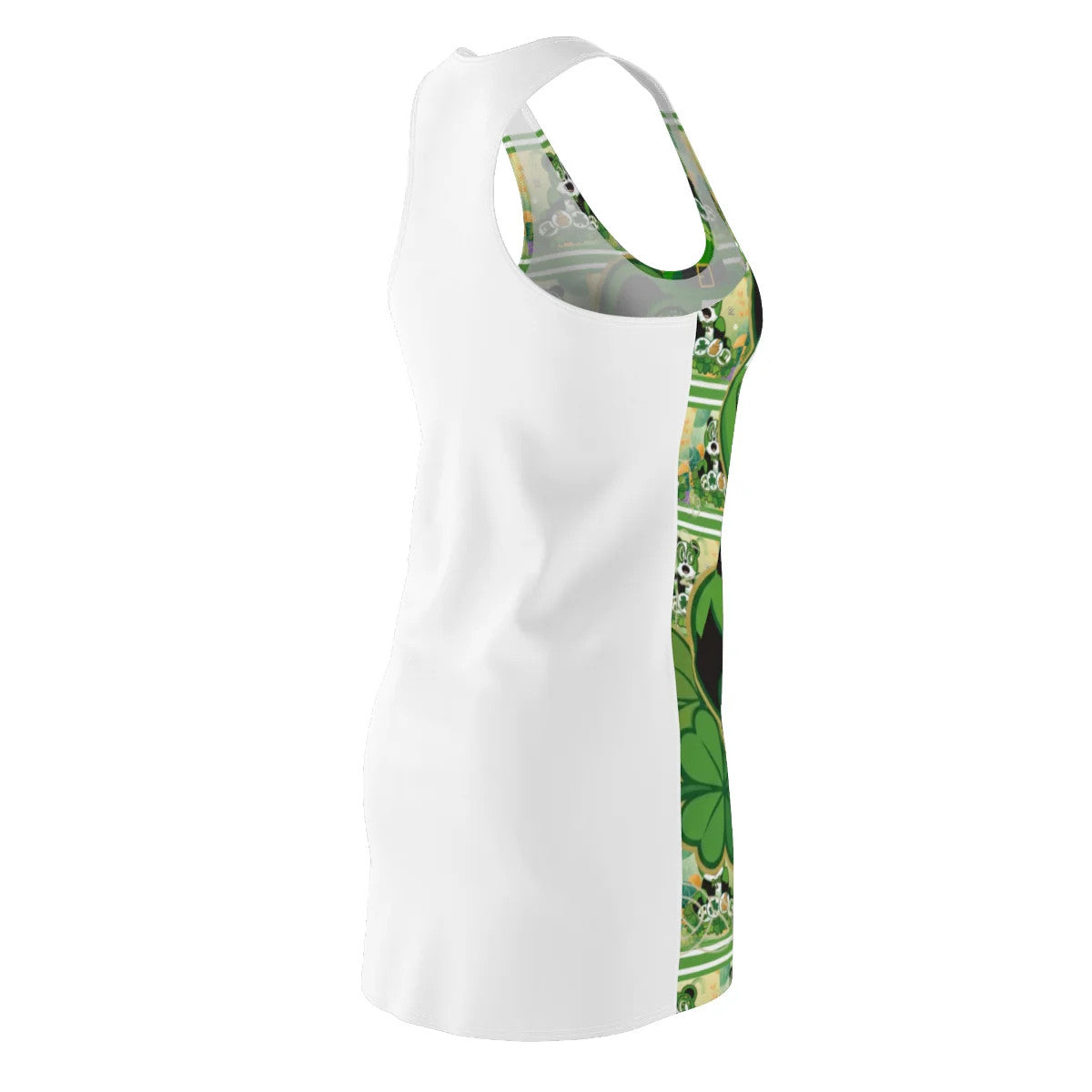 Panda Green Shamrock Designer Women's Cut & Sew Racerback Dress by GT Artland