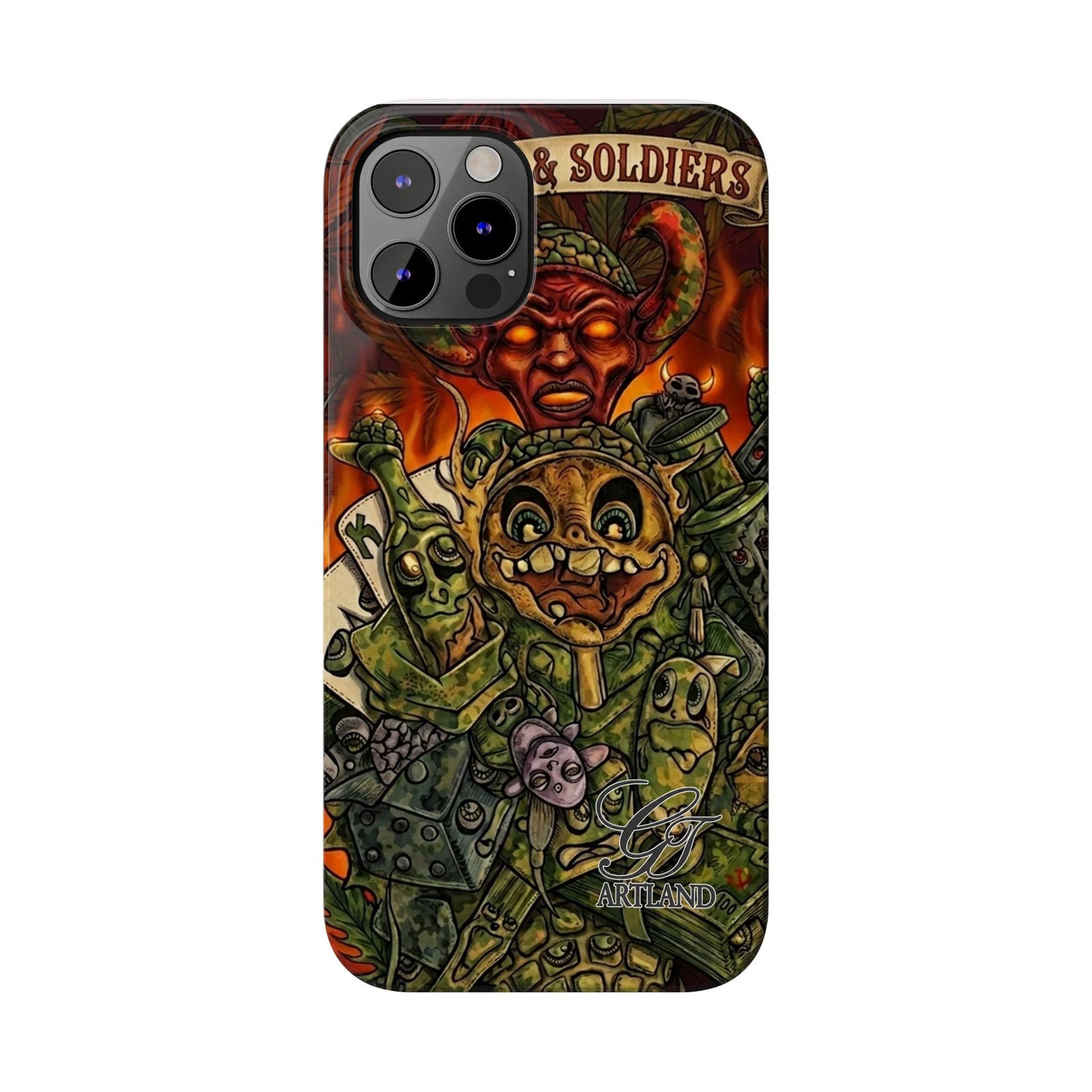 Devils Army Illustration Slim Phone Case | Horror Soldier Art by GT Artland