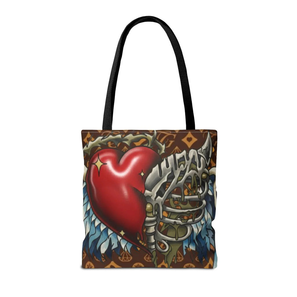 Fragmented yet flying Motivational tattoo Heart with Wings and Skeleton Equal