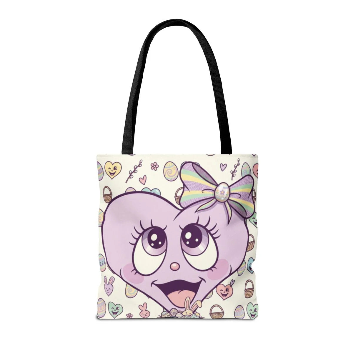 Easter Love Hunt Heart with Bow Designer Tote Bag by GT Artland