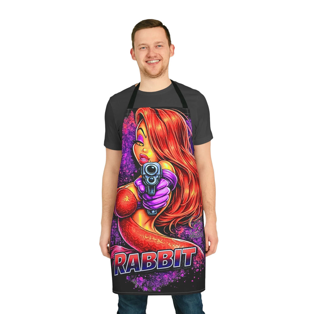 Pinup Bunny Girl with Gun Apron | Retro Comic Art, 'Rabbit' Design