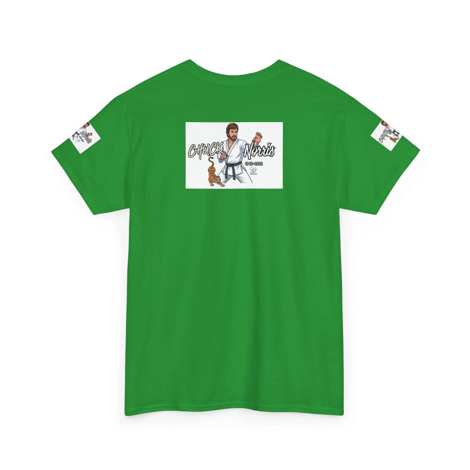 Chuck Norris Legend Martial Artist Cartoon with Tiger Tee | Retro Karate