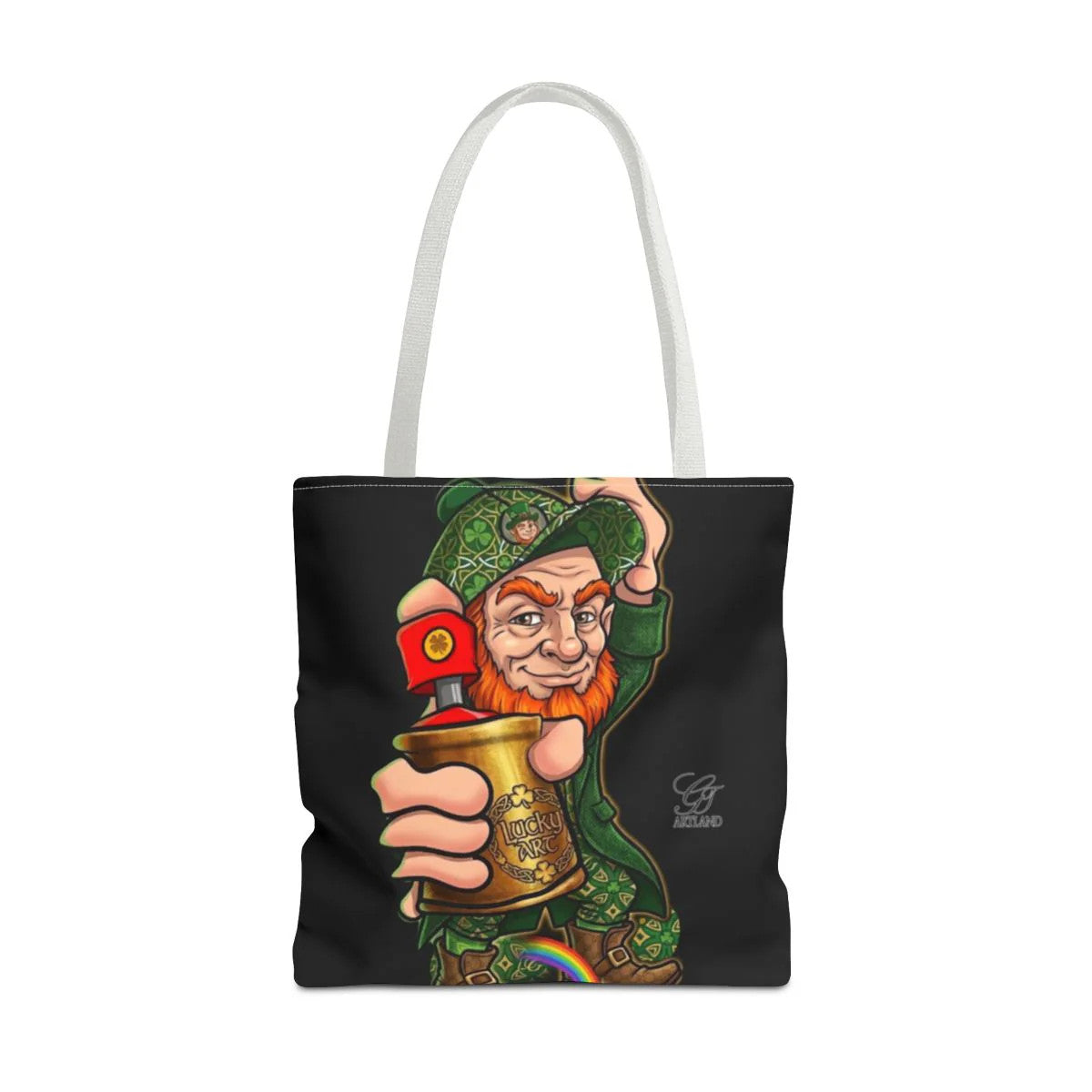 Spray Can Leprechaun Designer Tote Bag by GT Artland
