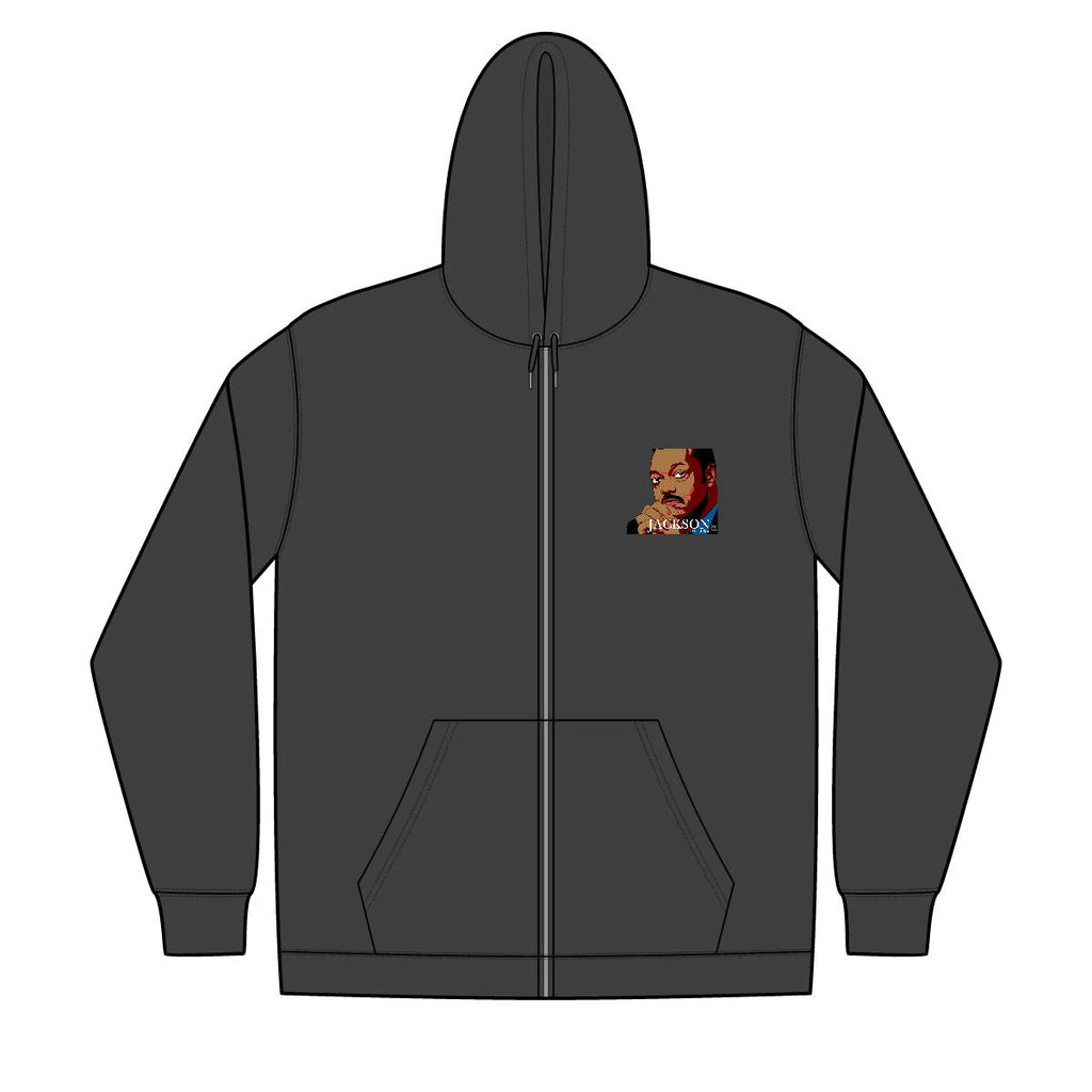 Jesse Jackson Urban Unisex Full-Zip Hooded Sweatshirt by GT Artland