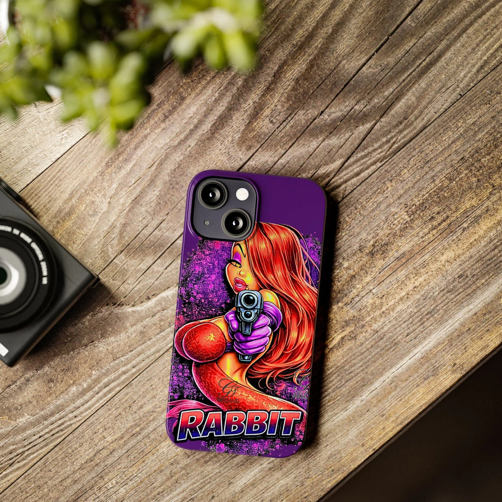 Pinup Rabbit Vixen Gun Girl Phone Case | Slim Phone Cases by GT Artland