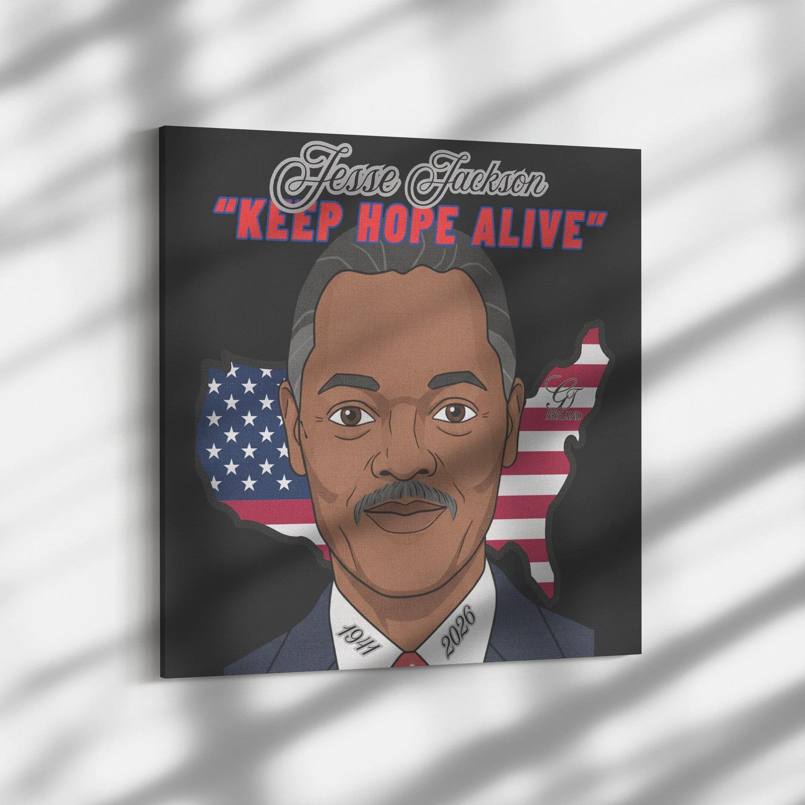 "Keep Hope Alive" Jesse Jackson Urban USA Toon 1941-2026 Limited Edition Canvas