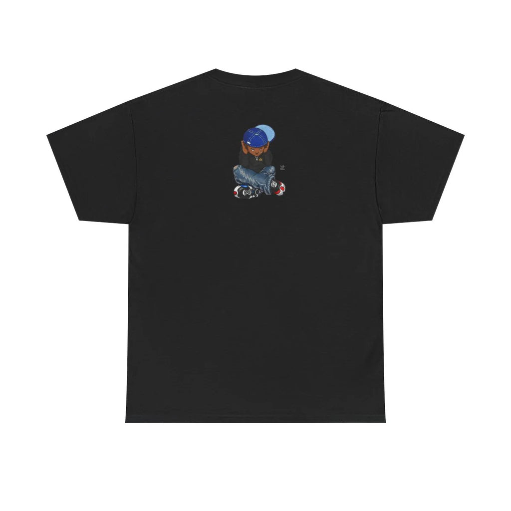 Ebony Sad Boy Crying Urban Toon Unisex style Heavy Cotton Tee BY GT ARTLAND